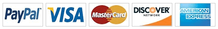 PayPal, Visa, MasterCard, Discover, and American Express Accepted